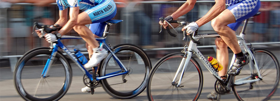 Cyclists moving fast